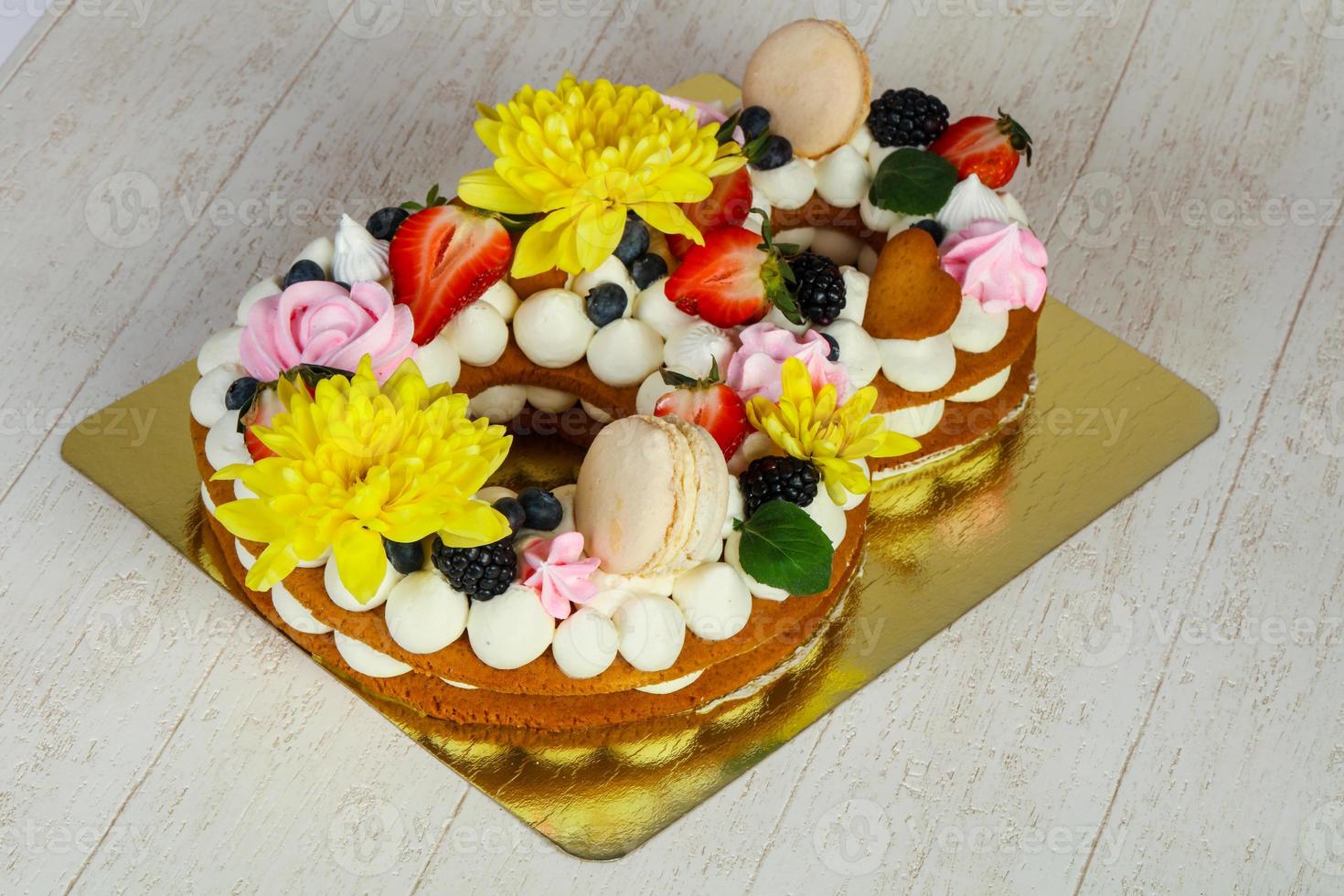 Cake with flower photo