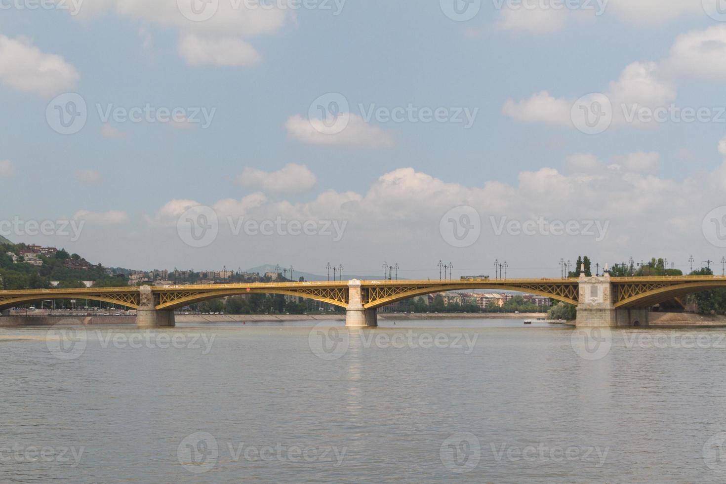 Scenic view of the recently renewed Margit bridge in Budapest. photo