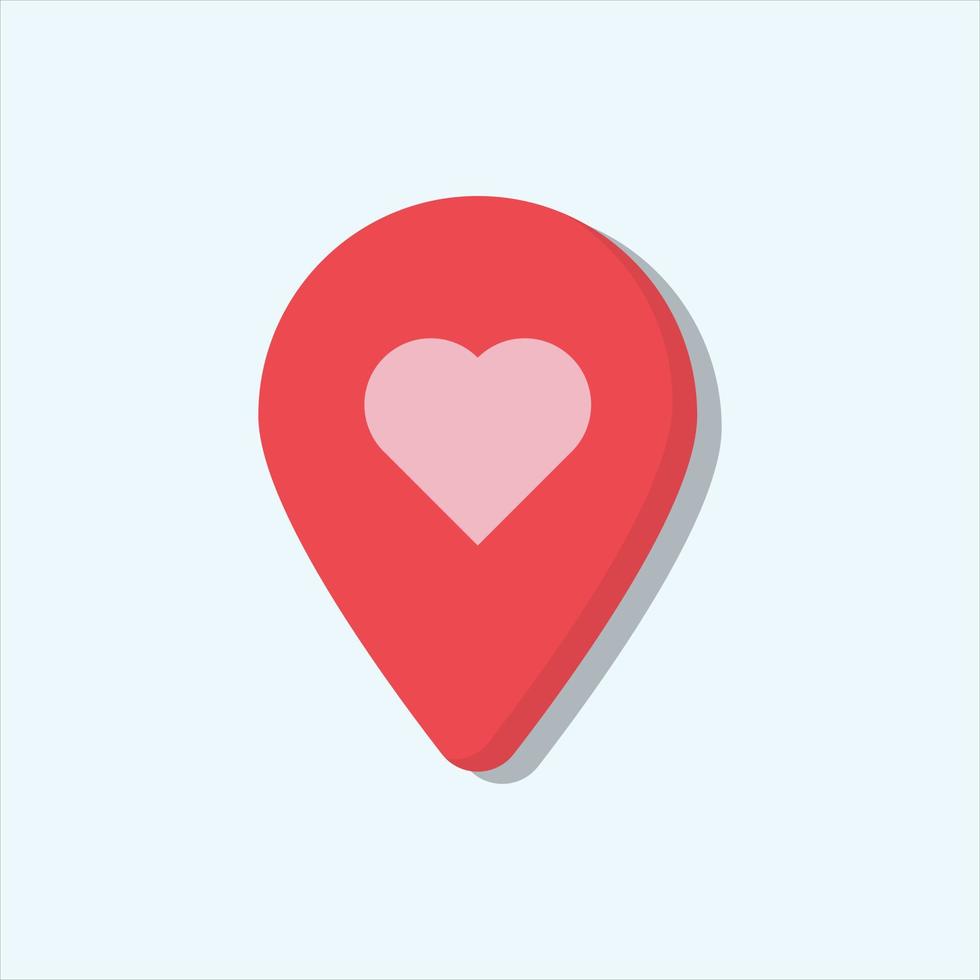 vector de amor de ubicación de pin para presentación de icono de símbolo de sitio web