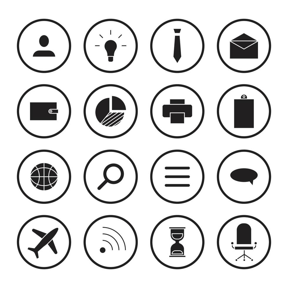 business company ID set vector icon for website symbol presentation