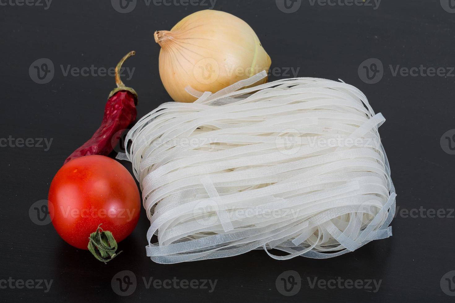 Raw rice noodles photo