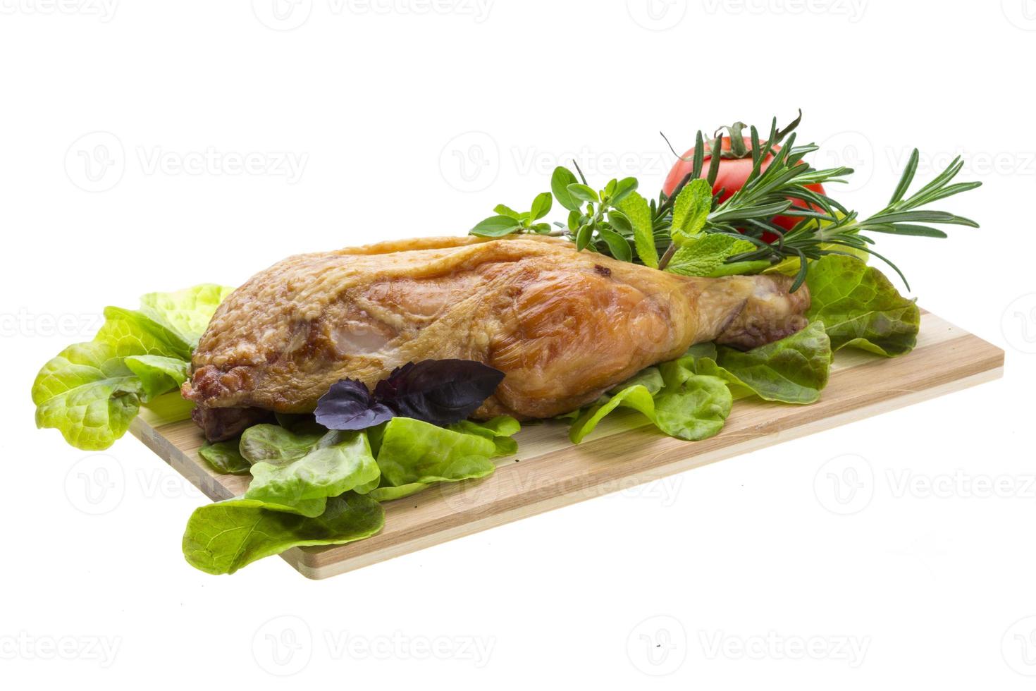 Smoked chicken leg photo