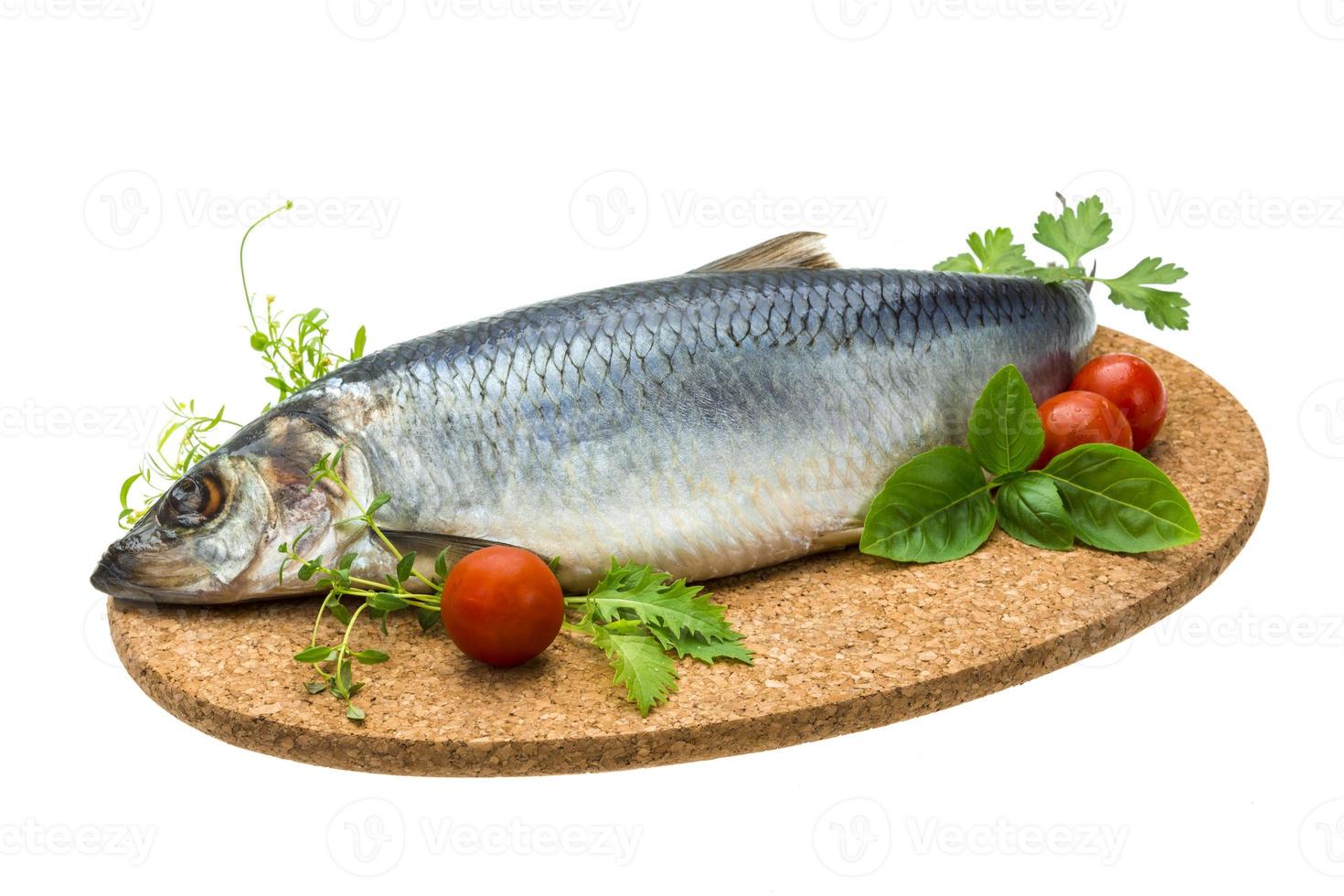 Marinated herring with herbs photo