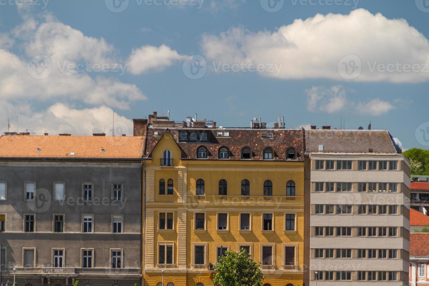 typical buildings 19th-century in Buda Castle district of Budapest photo