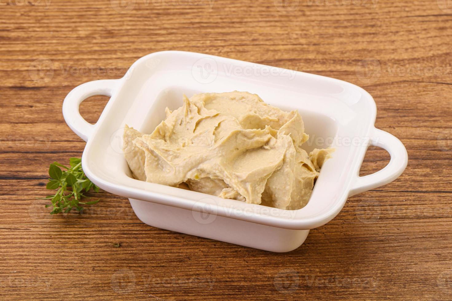 Vegan food - hummus with olive oil photo