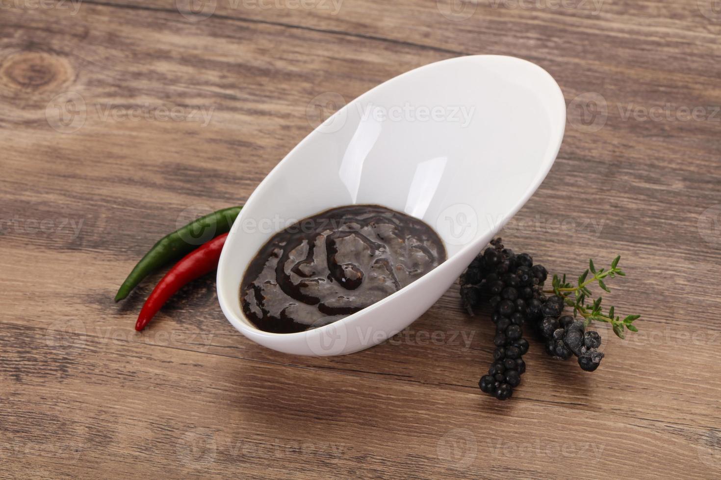 Black pepper sauce for meat photo