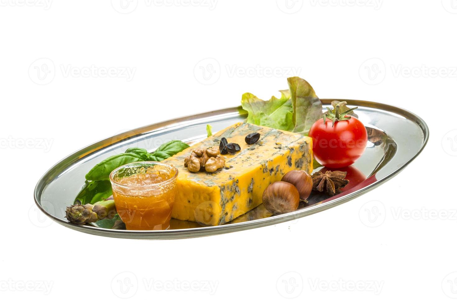 Gold cheese with mould photo