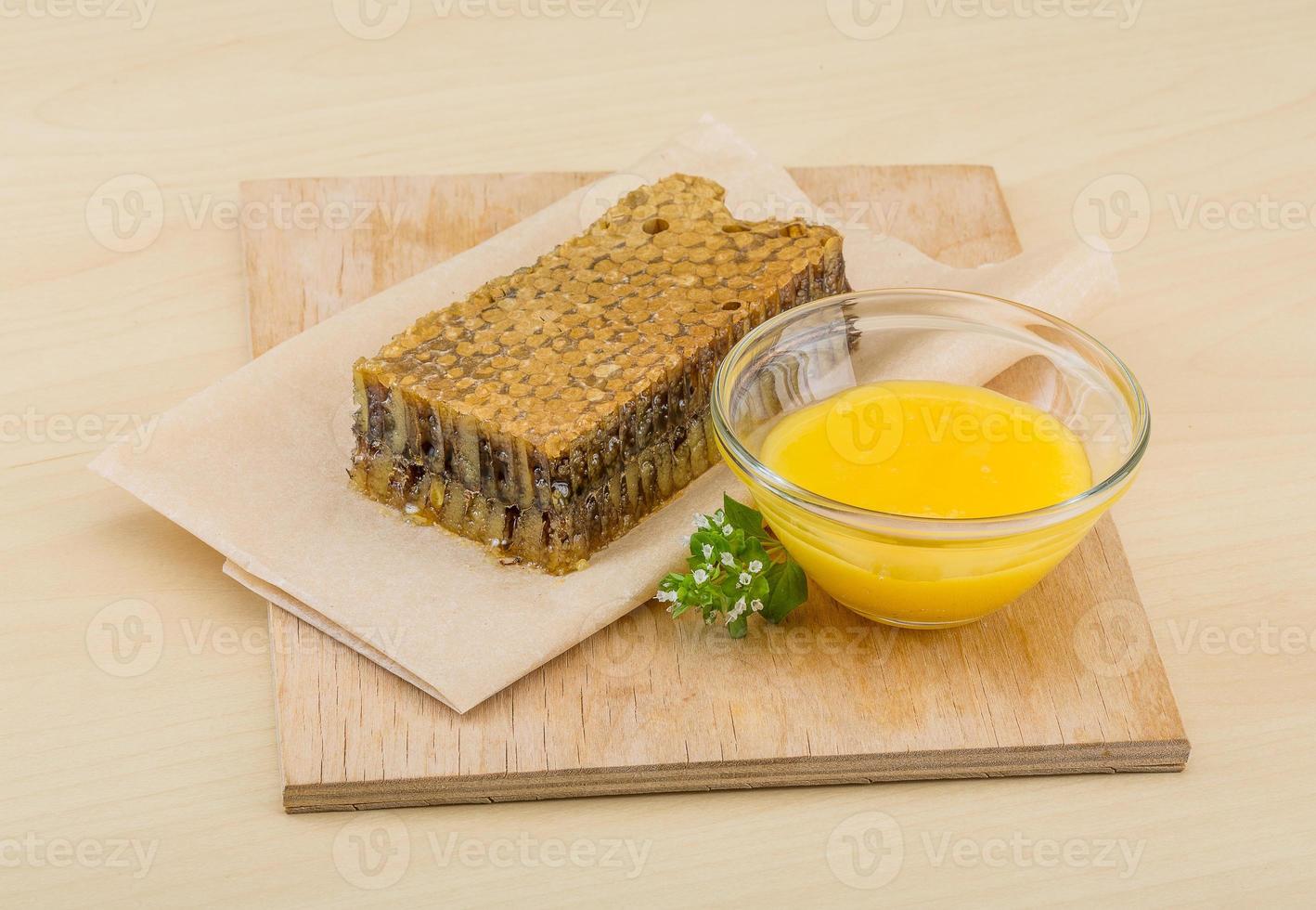 Honey with comb photo