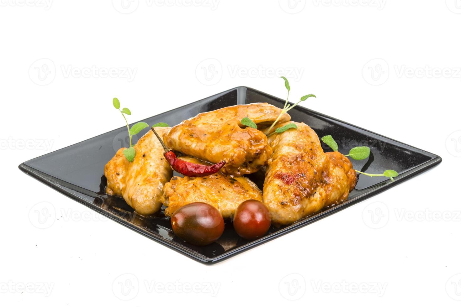 Grilled chicken wings photo