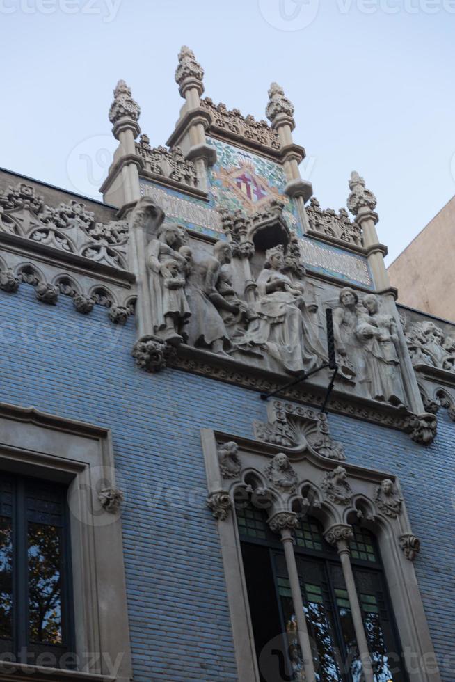 Buildings' facades of great architectural interest in the city of Barcelona - Spain photo