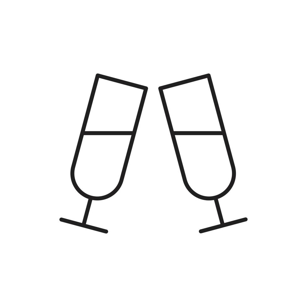 champagne glasses vector for website symbol icon presentation