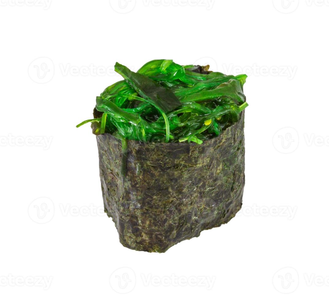 Japanese fresh maki sushi with green seaweed Chuka photo