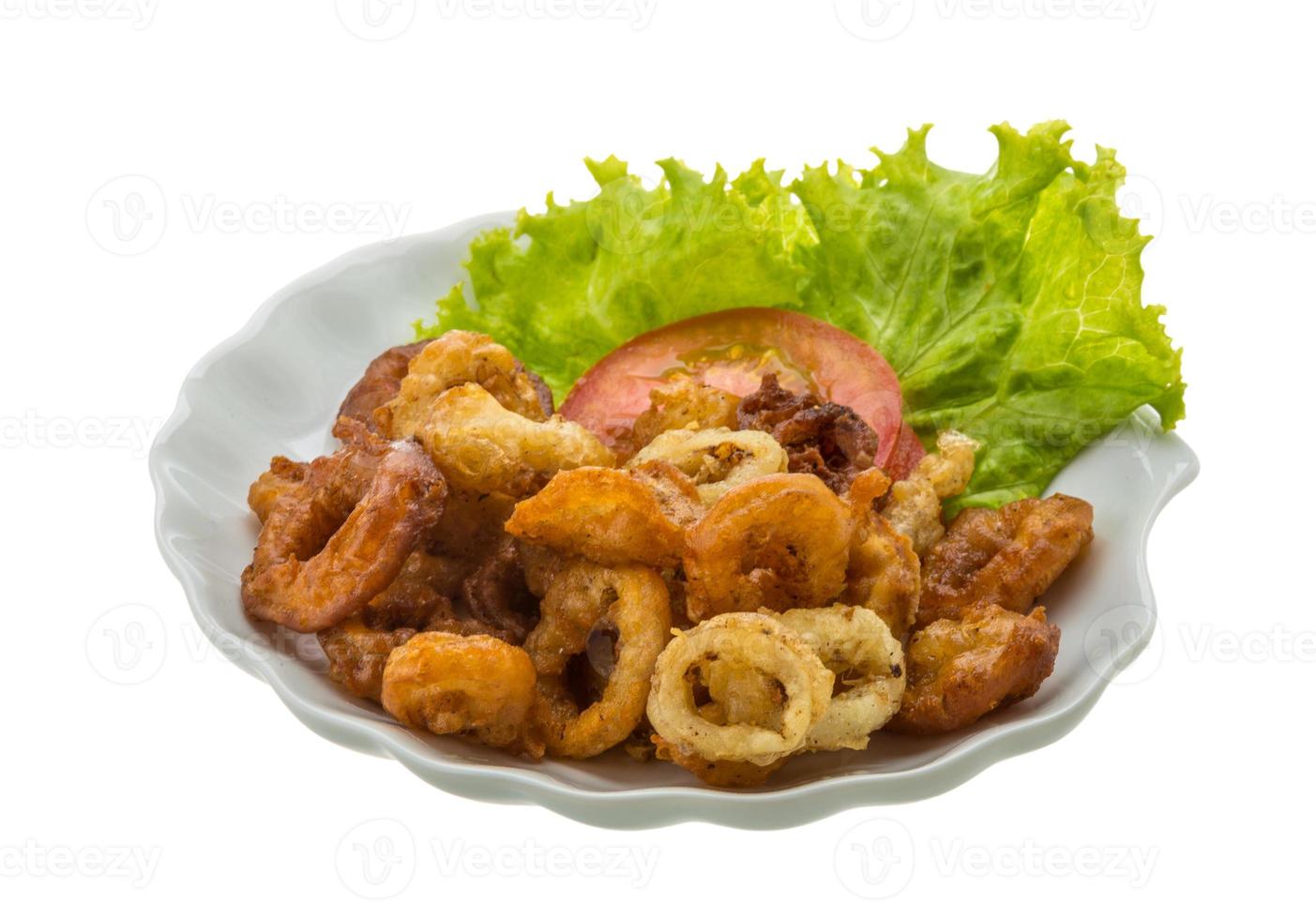 Fried squid rings photo