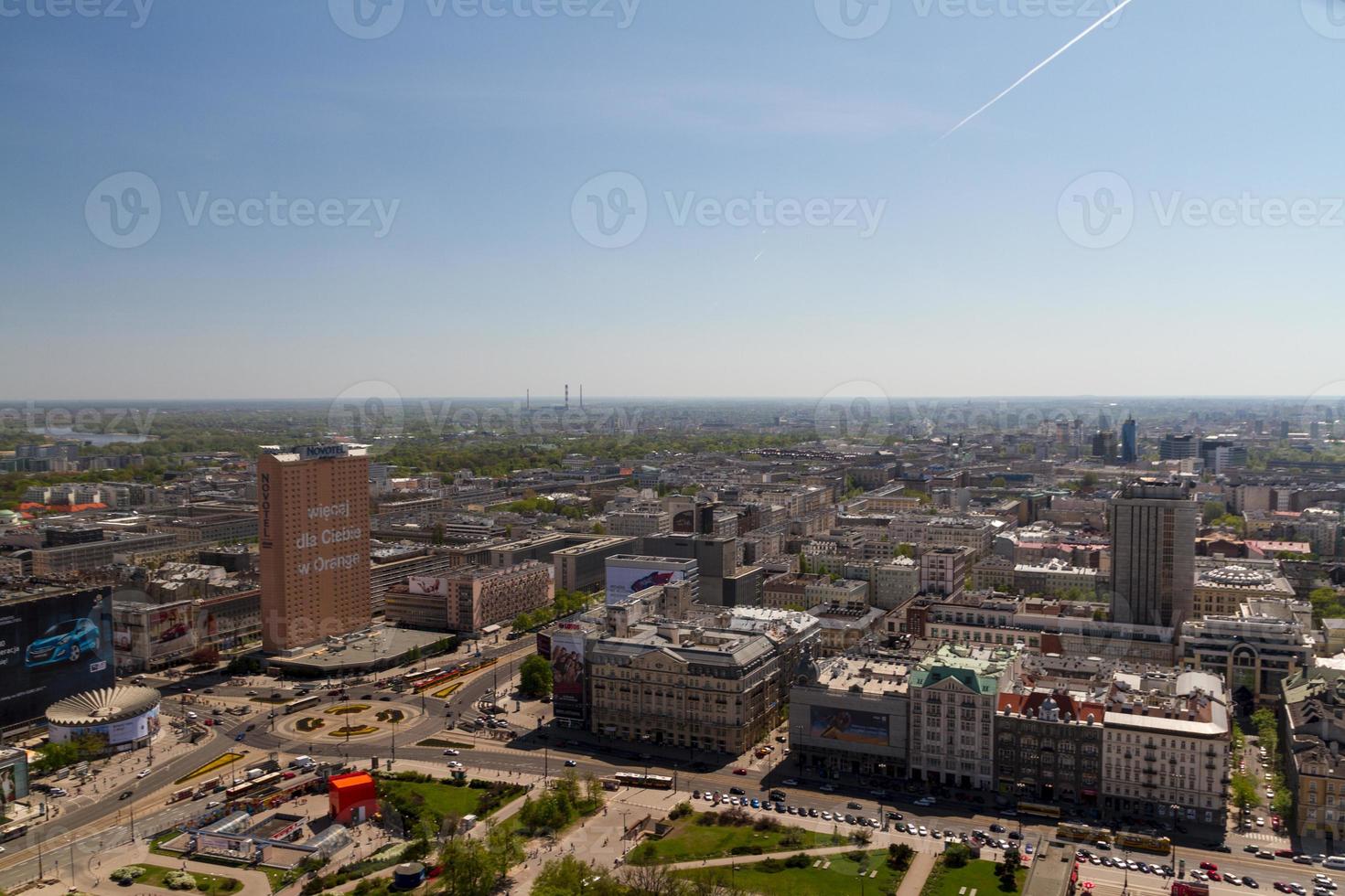 Warsaw skyline with warsaw towers photo