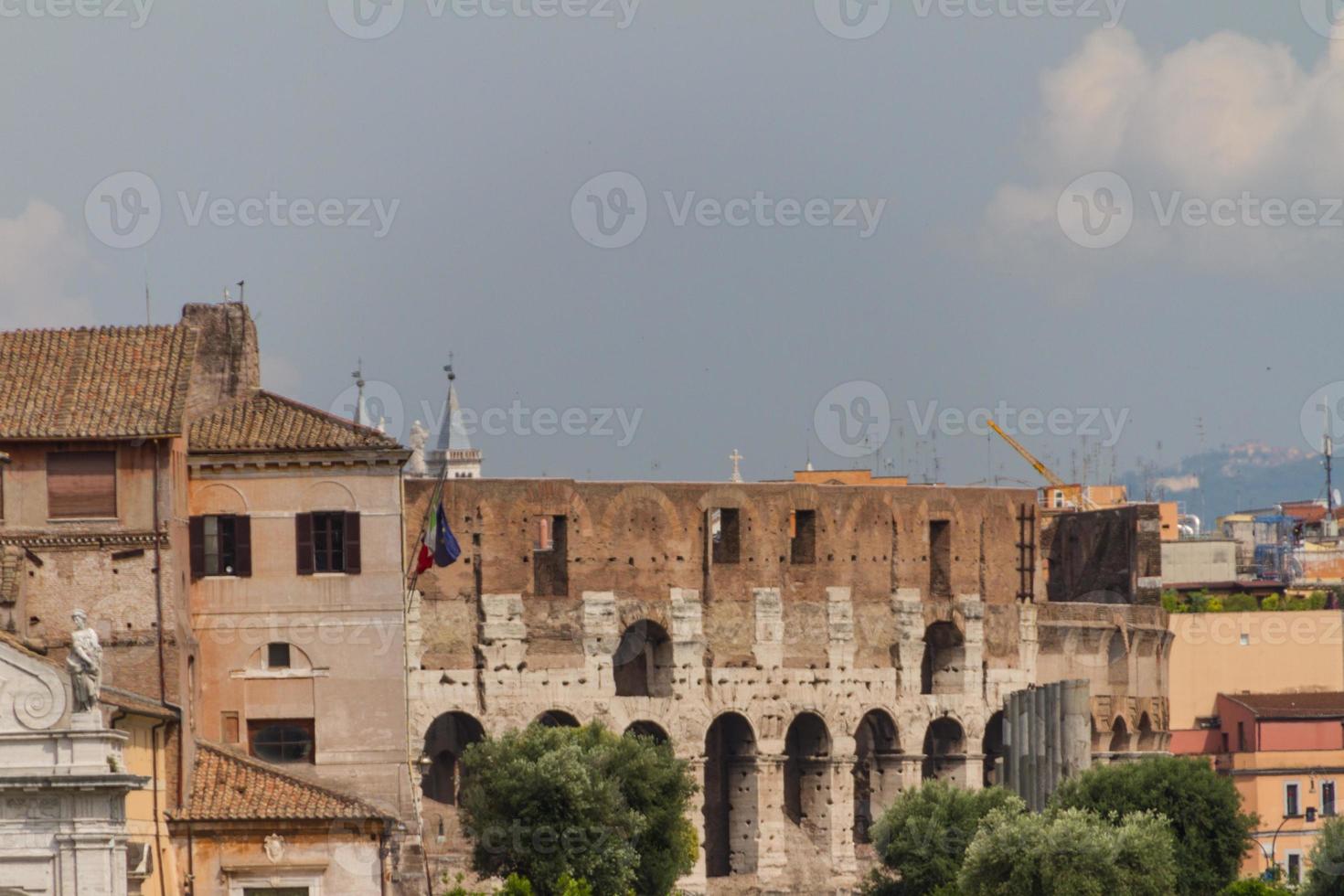 Building ruins and ancient columns  in Rome, Italy photo