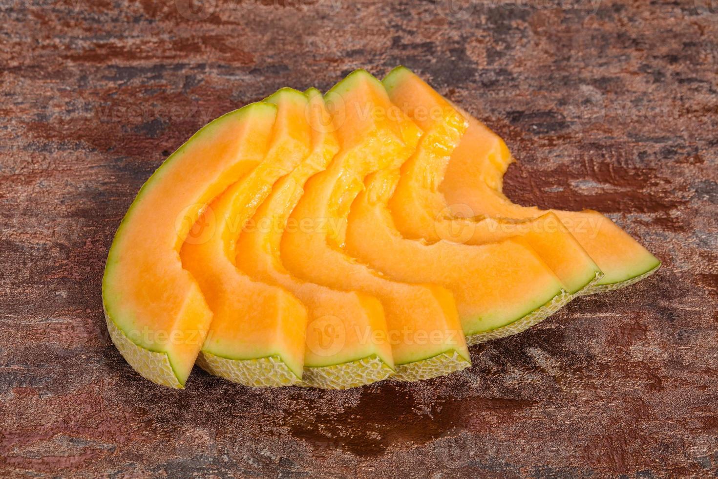 Sliced tasty sweet sliced melon photo
