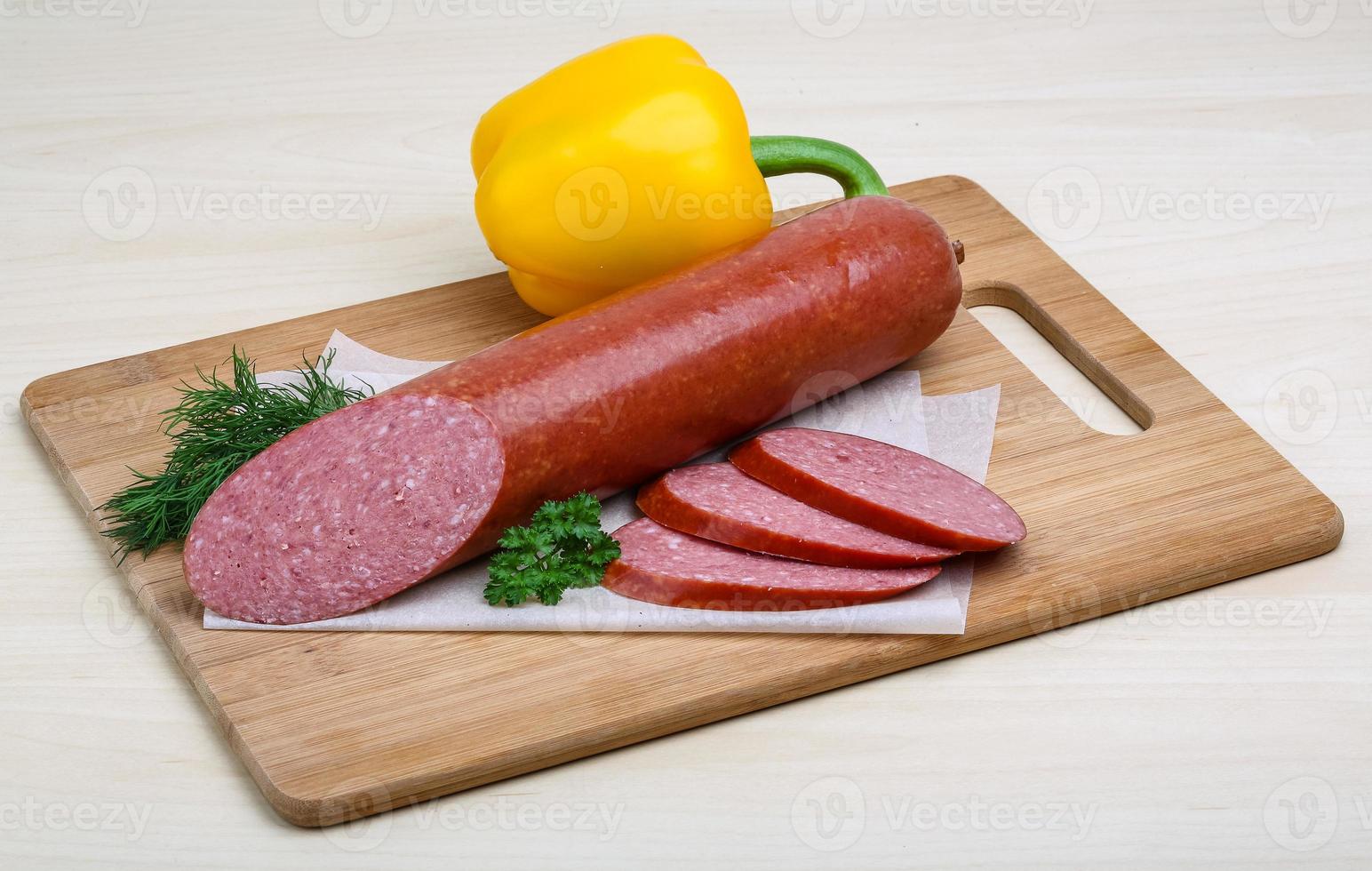 Sausage with herbs photo