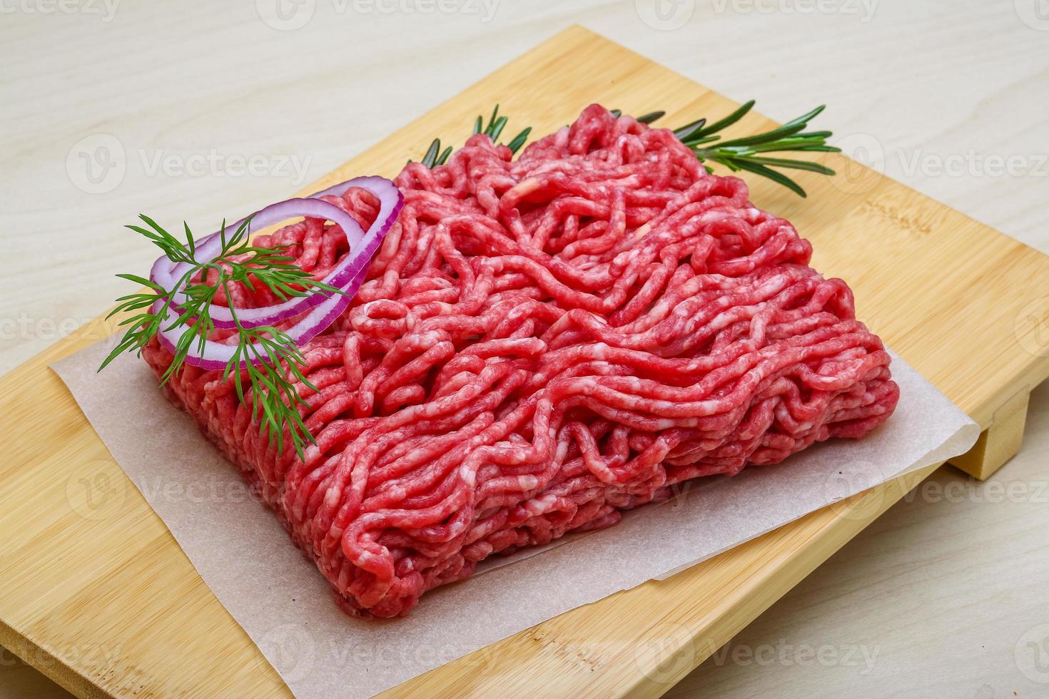 Raw beef minced meat photo