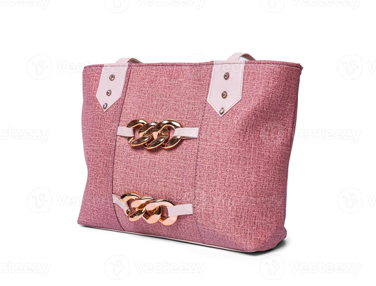 Bolsa de mujer rosa aislado sobre fondo blanco. foto