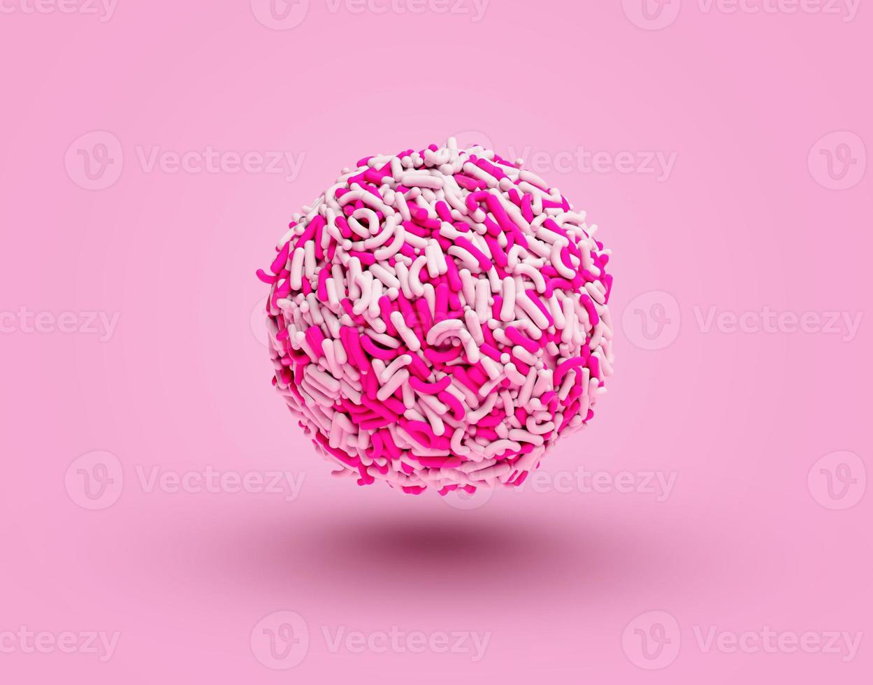 brigadeiro with pink white sprinkles, Brazilian candy Brigadier, handmade sweet candy sprinkle truffles ball photo