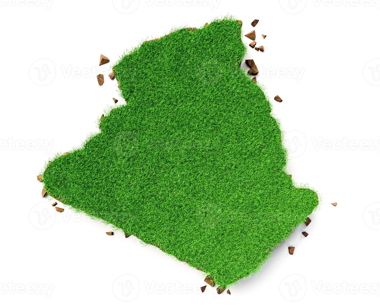 Top View Algeria Map Grass and ground texture 3d illustration photo