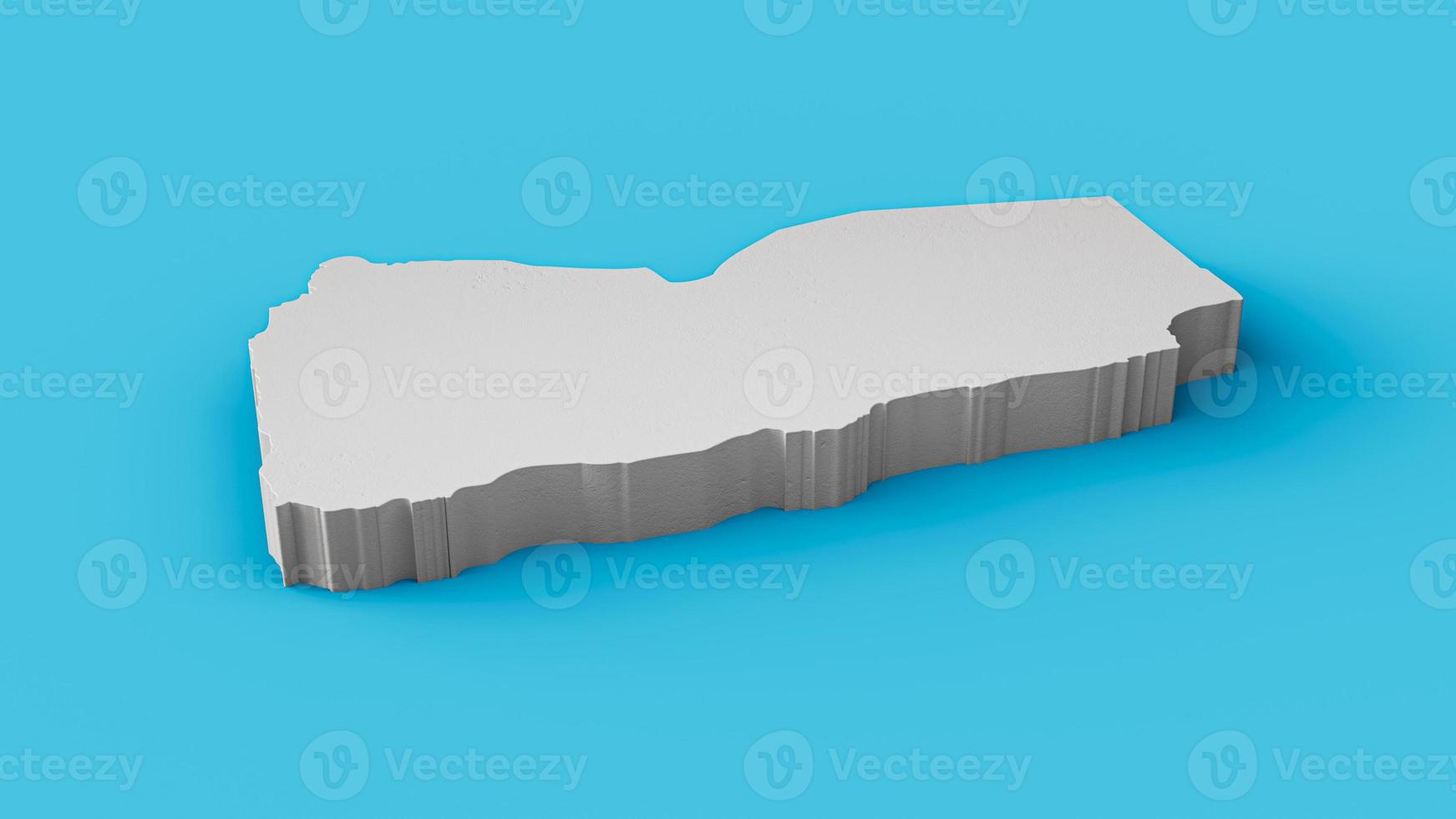Yemen 3D map Geography Cartography and topology Sea Blue surface 3D illustration photo