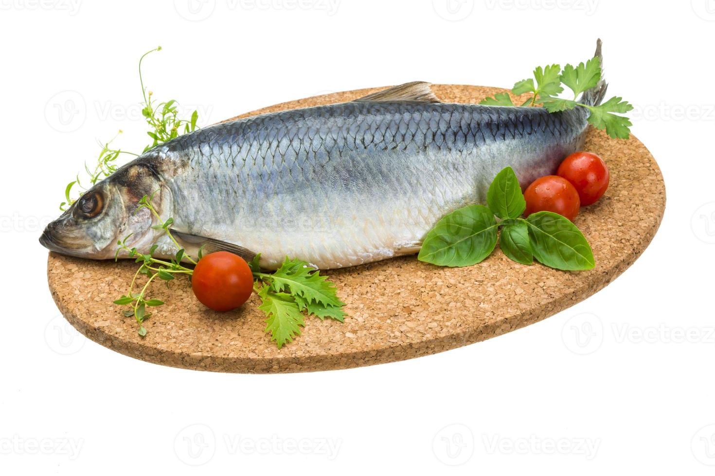 Marinated herring with herbs photo