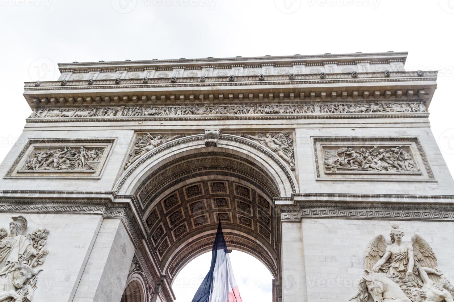 View on arch of triumph Carousel and Tuileries garden, Paris, France photo