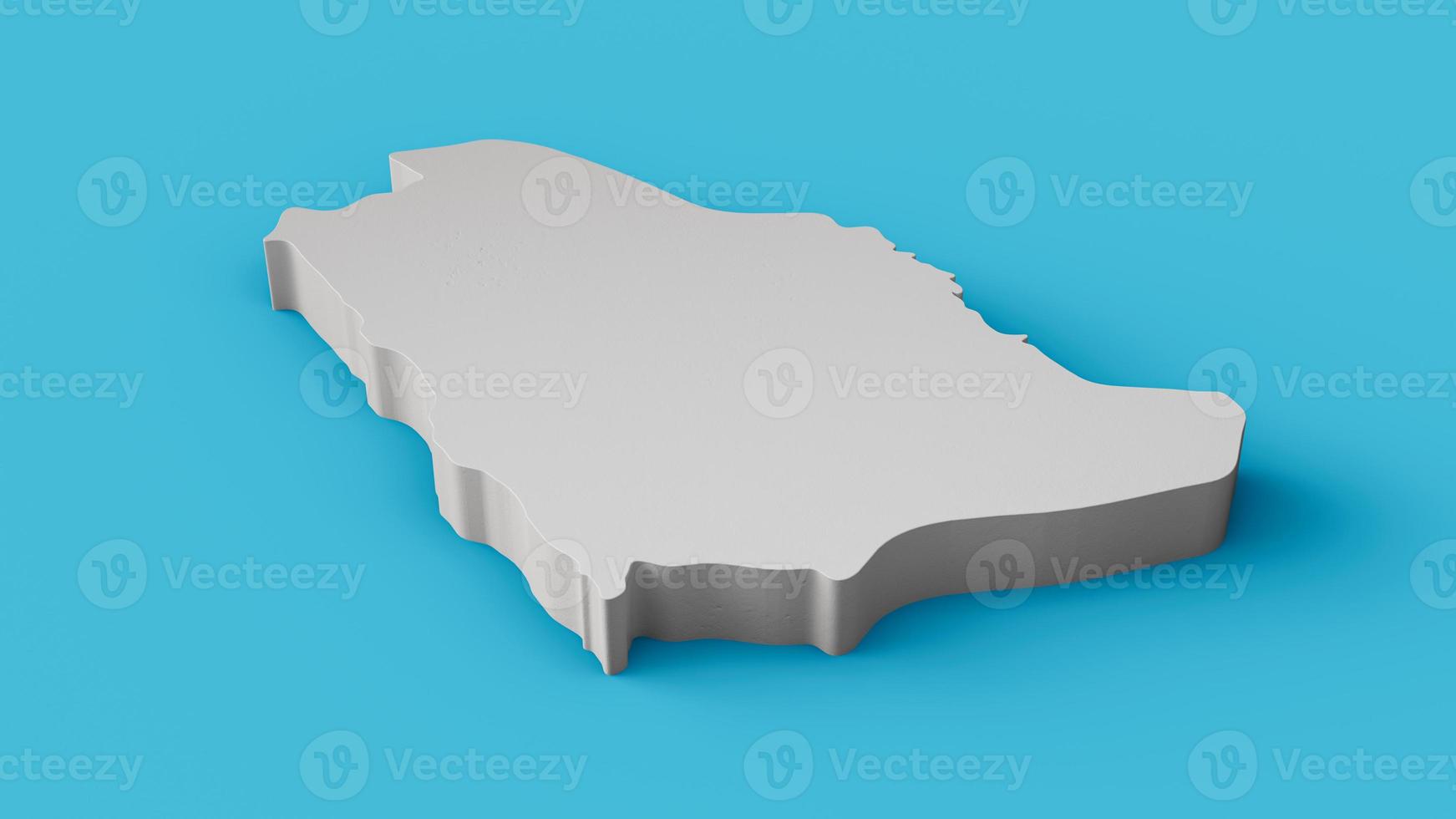 Saudi Arab 3D map Geography Cartography and topology Sea Blue surface 3D illustration photo