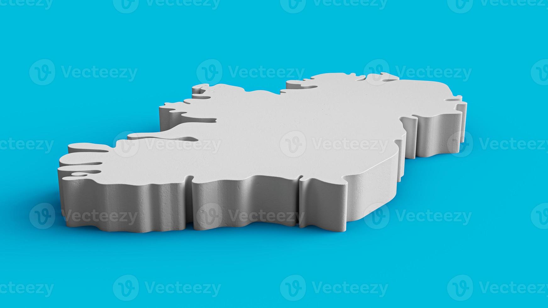 Ireland 3D Topographic map Geography Cartography and topology Sea Blue surface 3D illustration photo