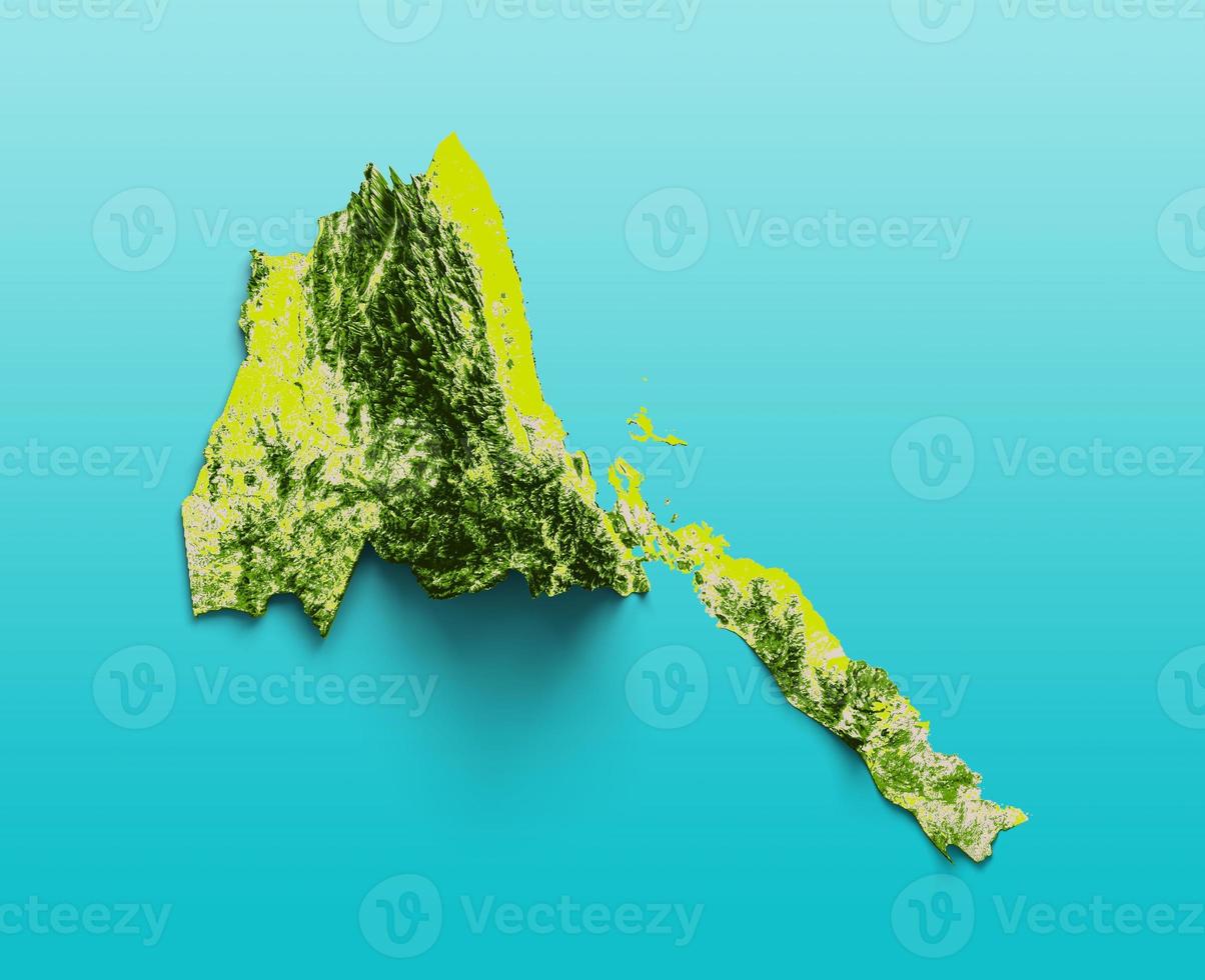 Eritrea Map 3d Relief map isolated 3D Illustration photo