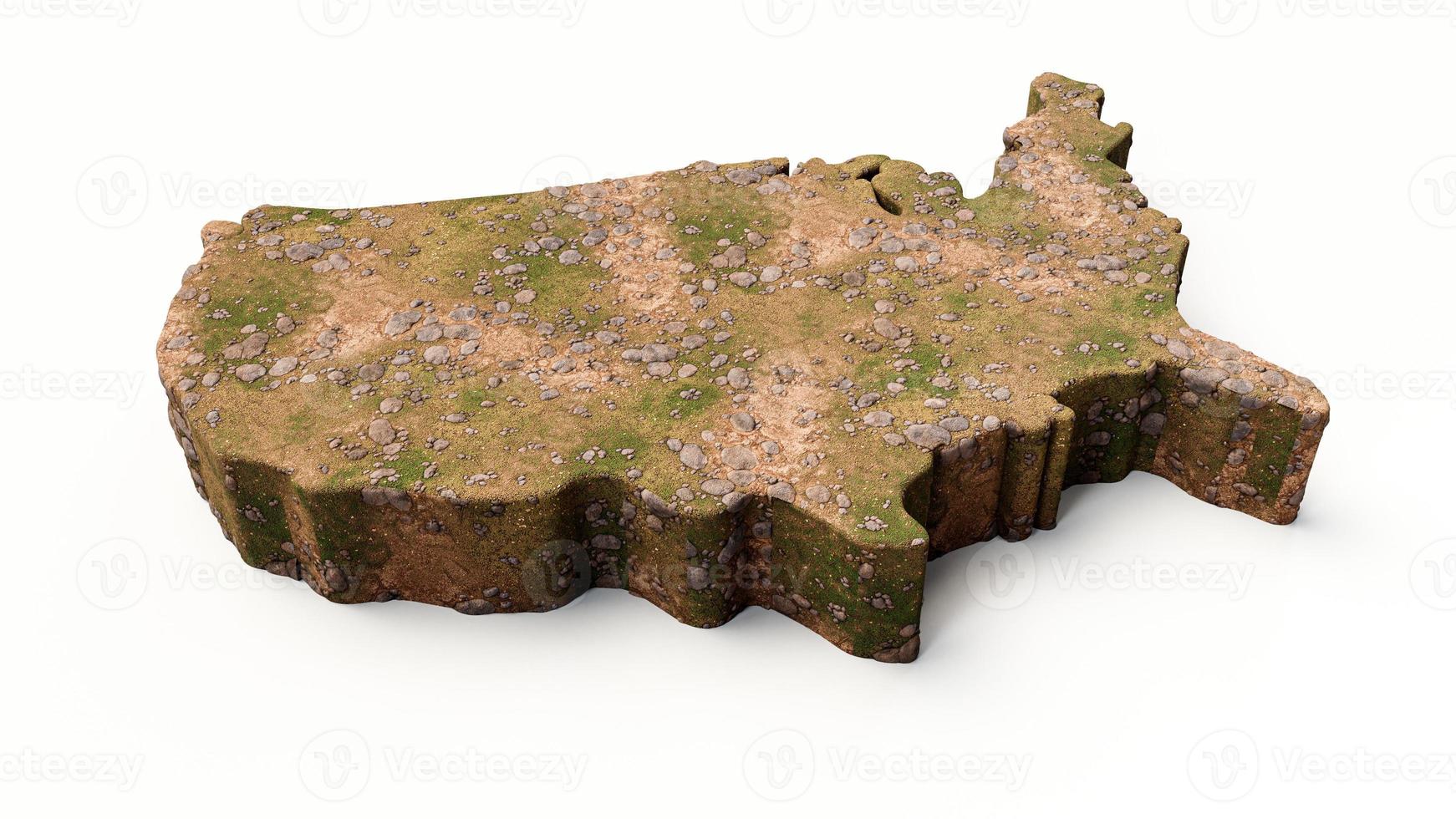 USA Map Grass and ground texture america map 3d illustration photo