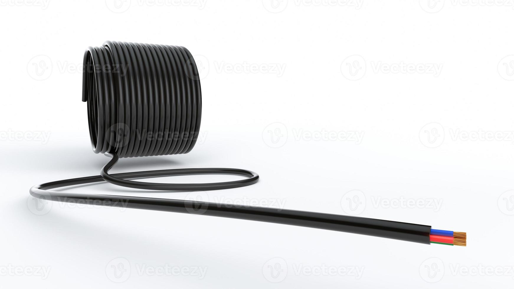 Fiber optical cable detail isolated on white background 3d illustration photo