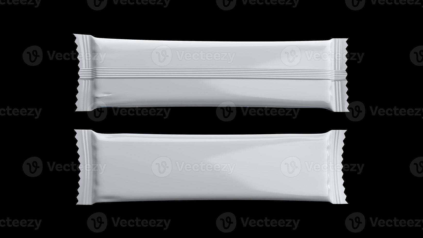 White chocolate or wafer pack, front and back side. Mock-up for product package branding 3d illustration photo