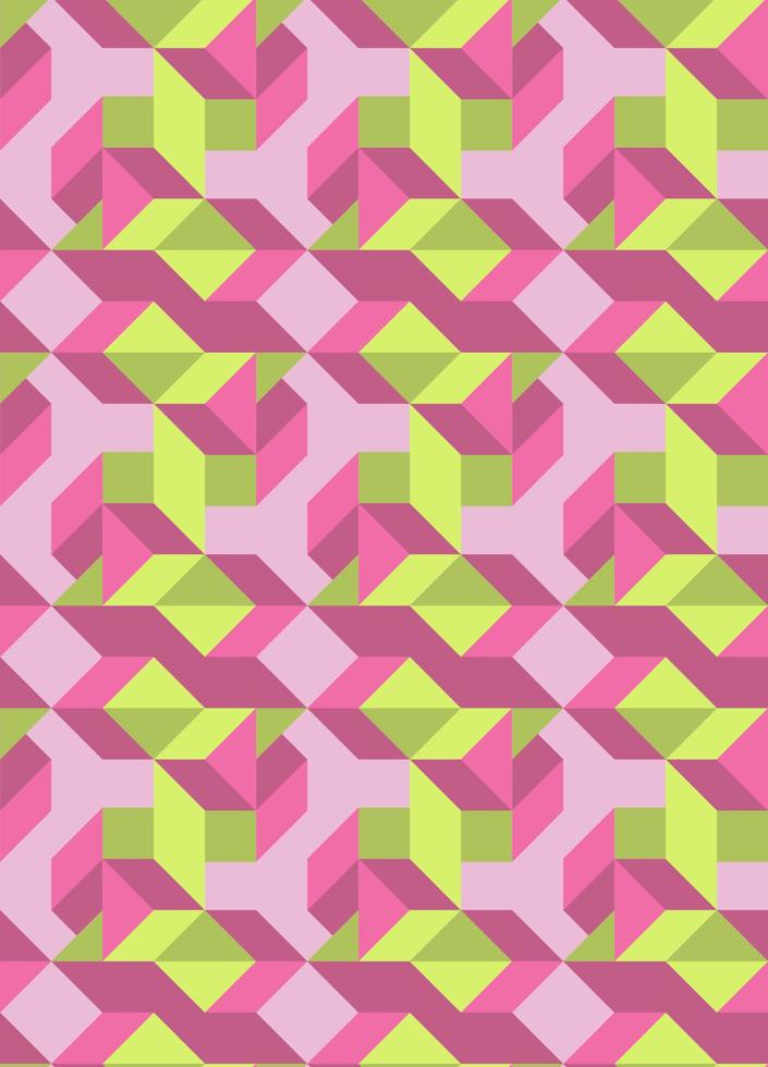 Geometric seamless vector pattern. Colorful isometric blocks.