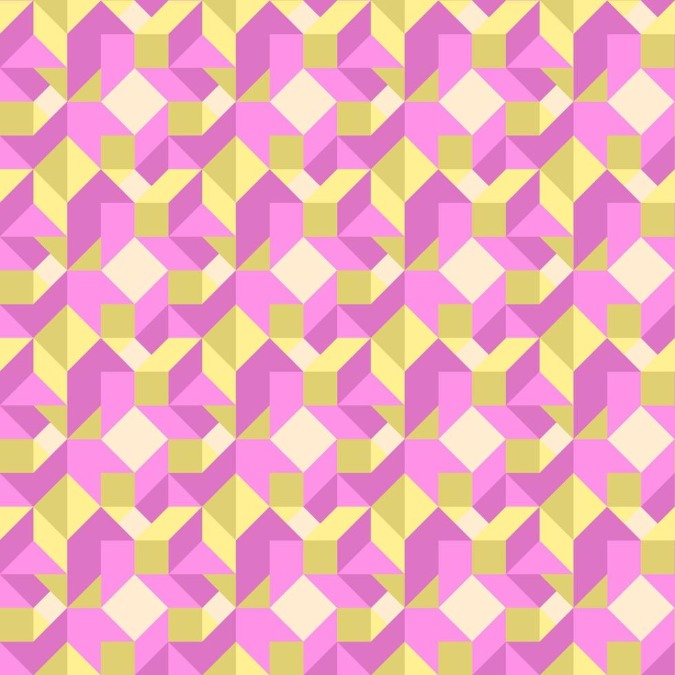 Geometric seamless vector pattern. Colorful isometric blocks.
