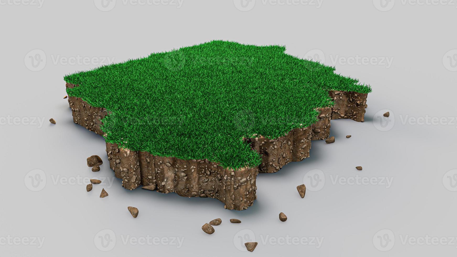 Sudan Map Grass and ground texture 3d illustration photo