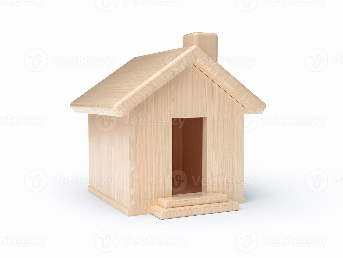 Mini wood house little wooden home 3d illustration photo