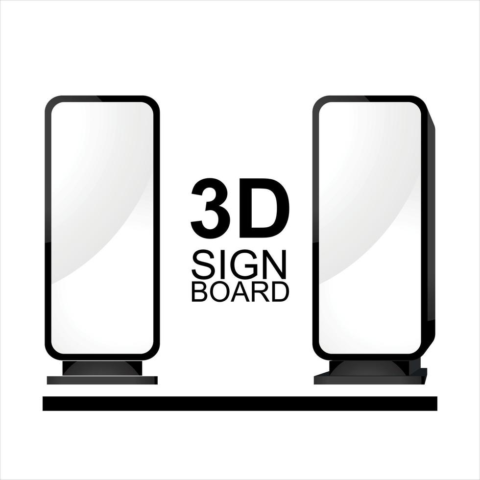 Sign Board 3D template advertising vector
