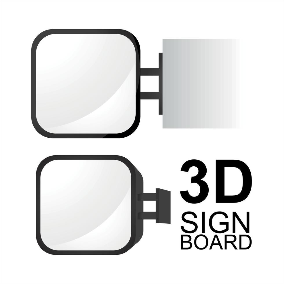 Sign Board 3D template advertising vector