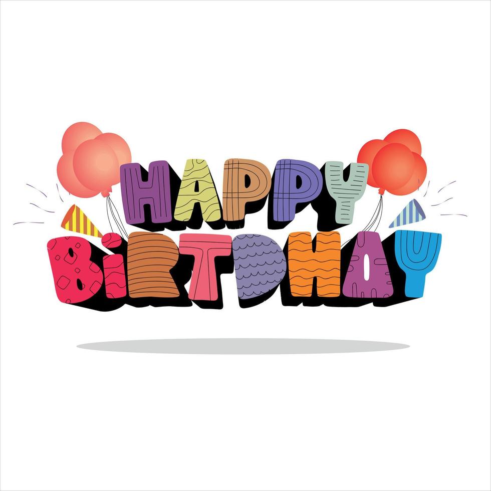 happy Birthday party logo and icon vector