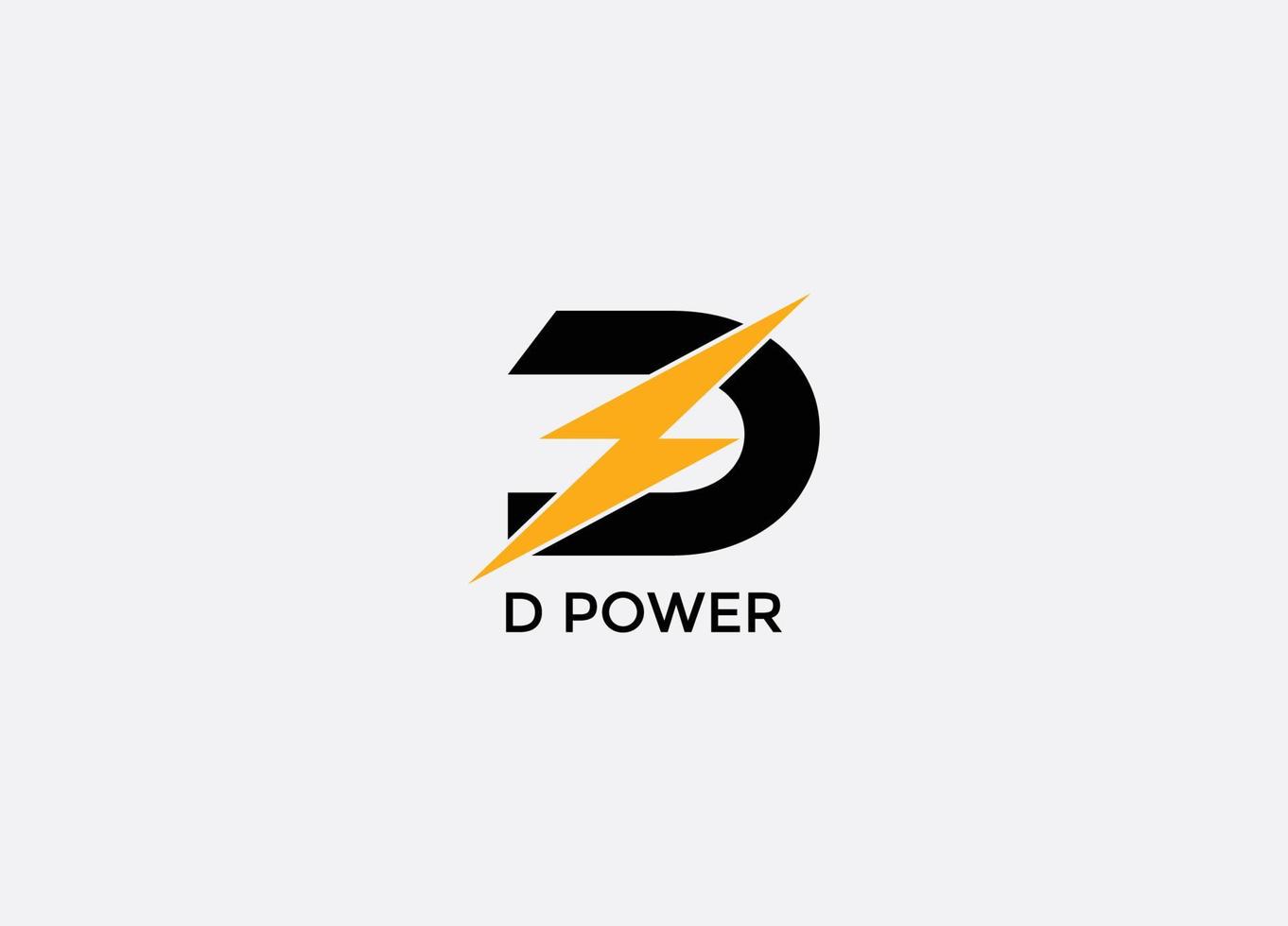 D power Abstract D letter modern initial Tech logo design vector