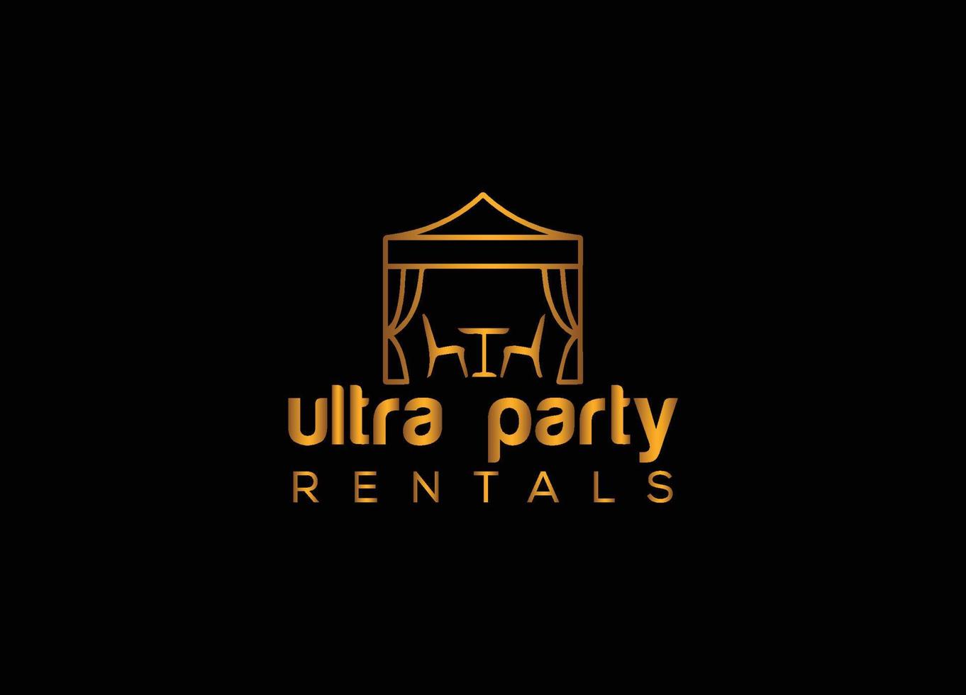 Abstract party rentals emblem logo design vector