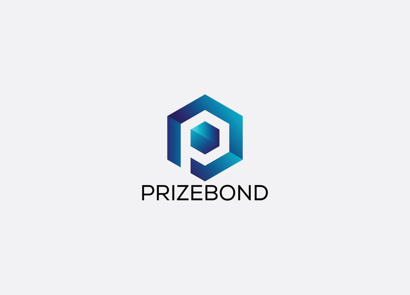 Abstract prizebond P letter modern geometric logo design vector