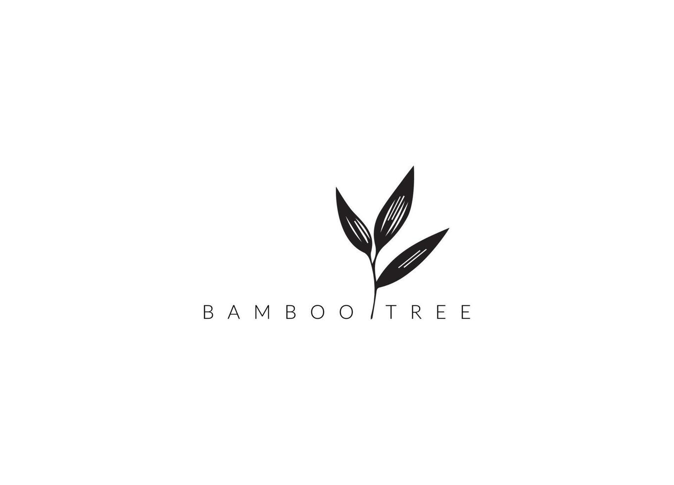 Abstract Bamboo Tree logo design template vector