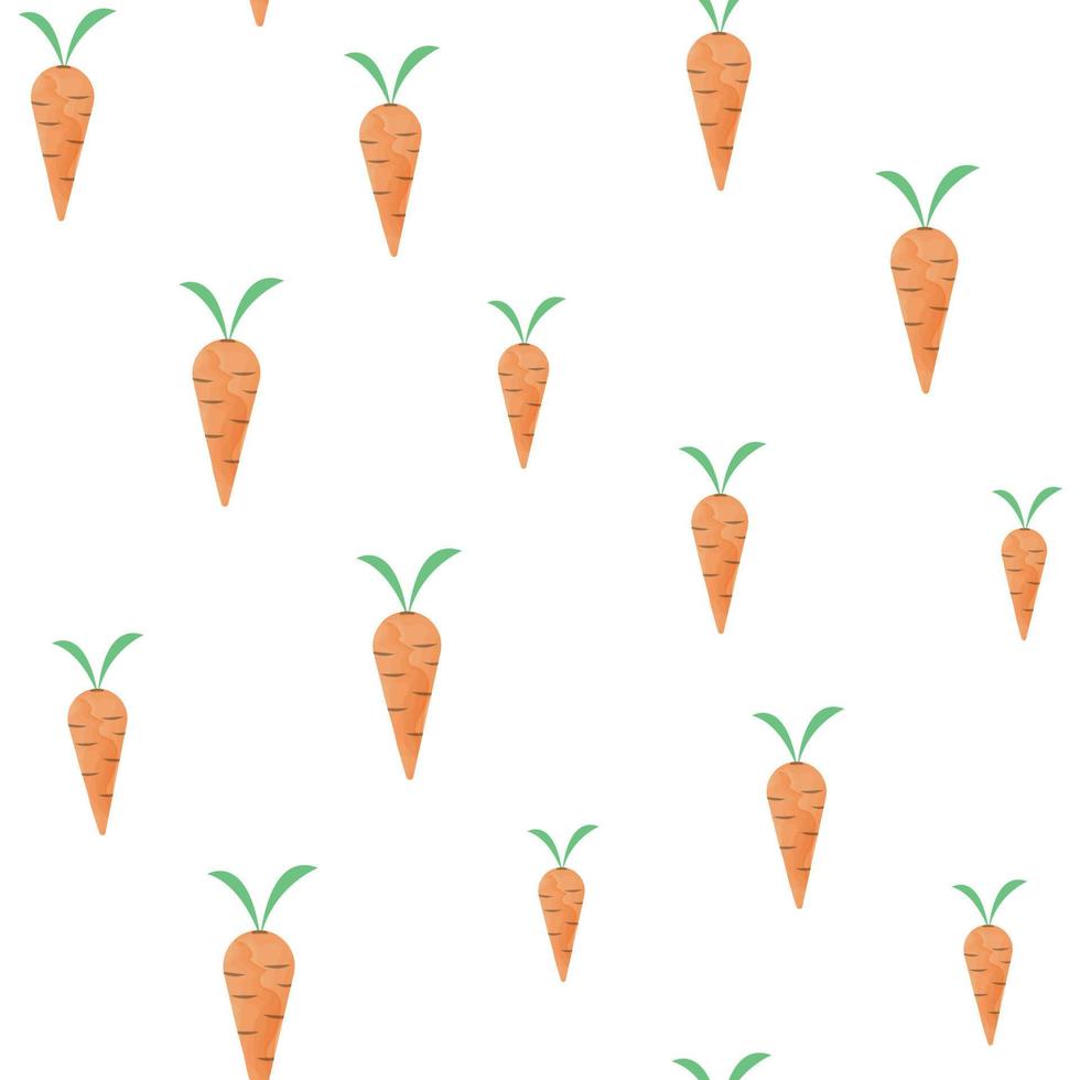 Cute watercolor carrots pattern vector