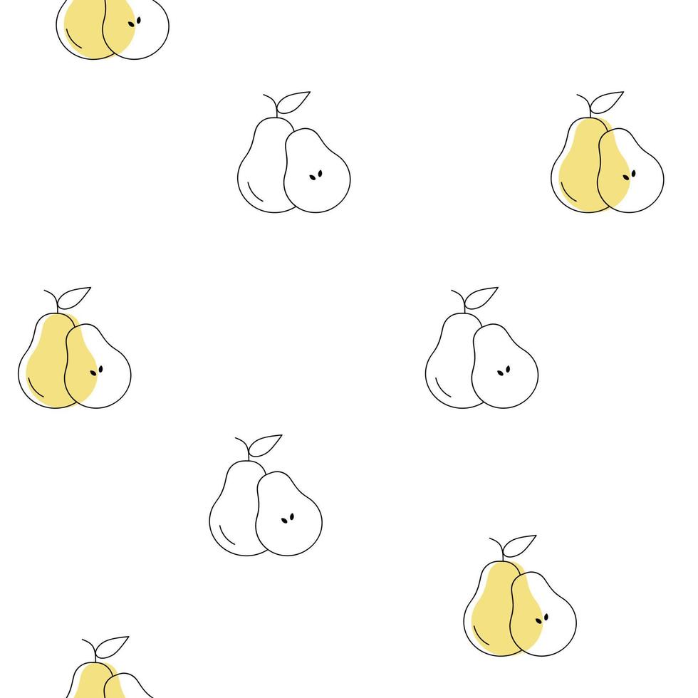 Small pear icons pattern with yellow spots vector