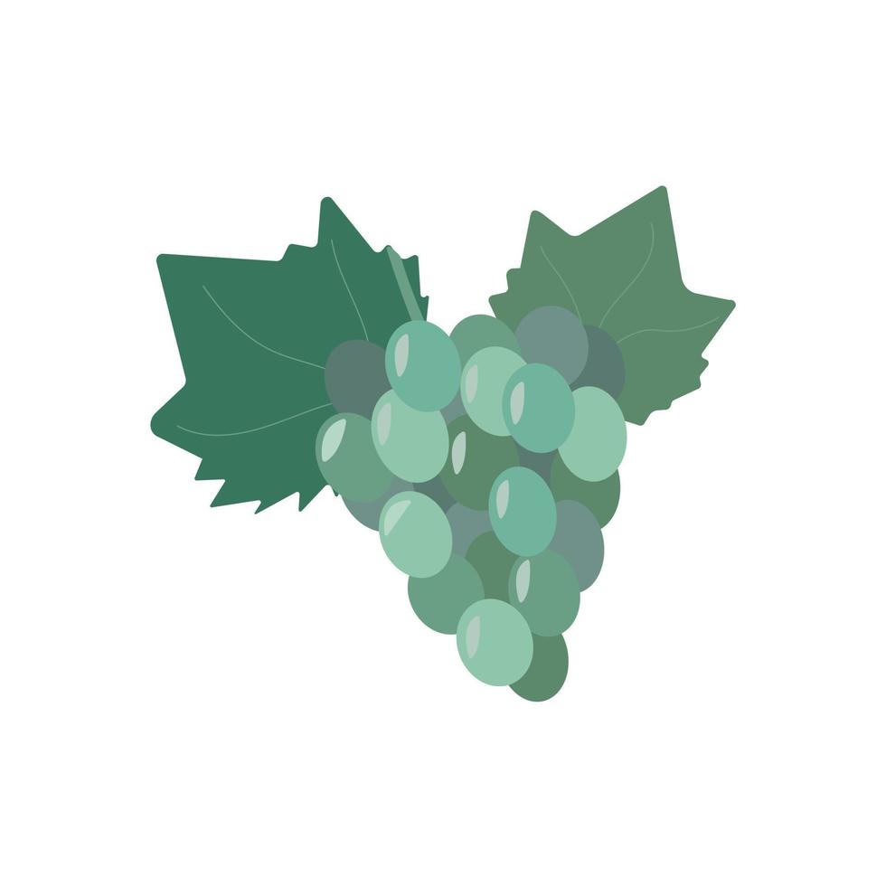 Pastel bunch of grapes with leaves vector