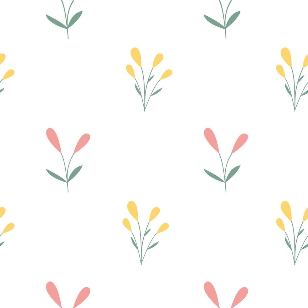 Summer minimal pastel floral pattern vector