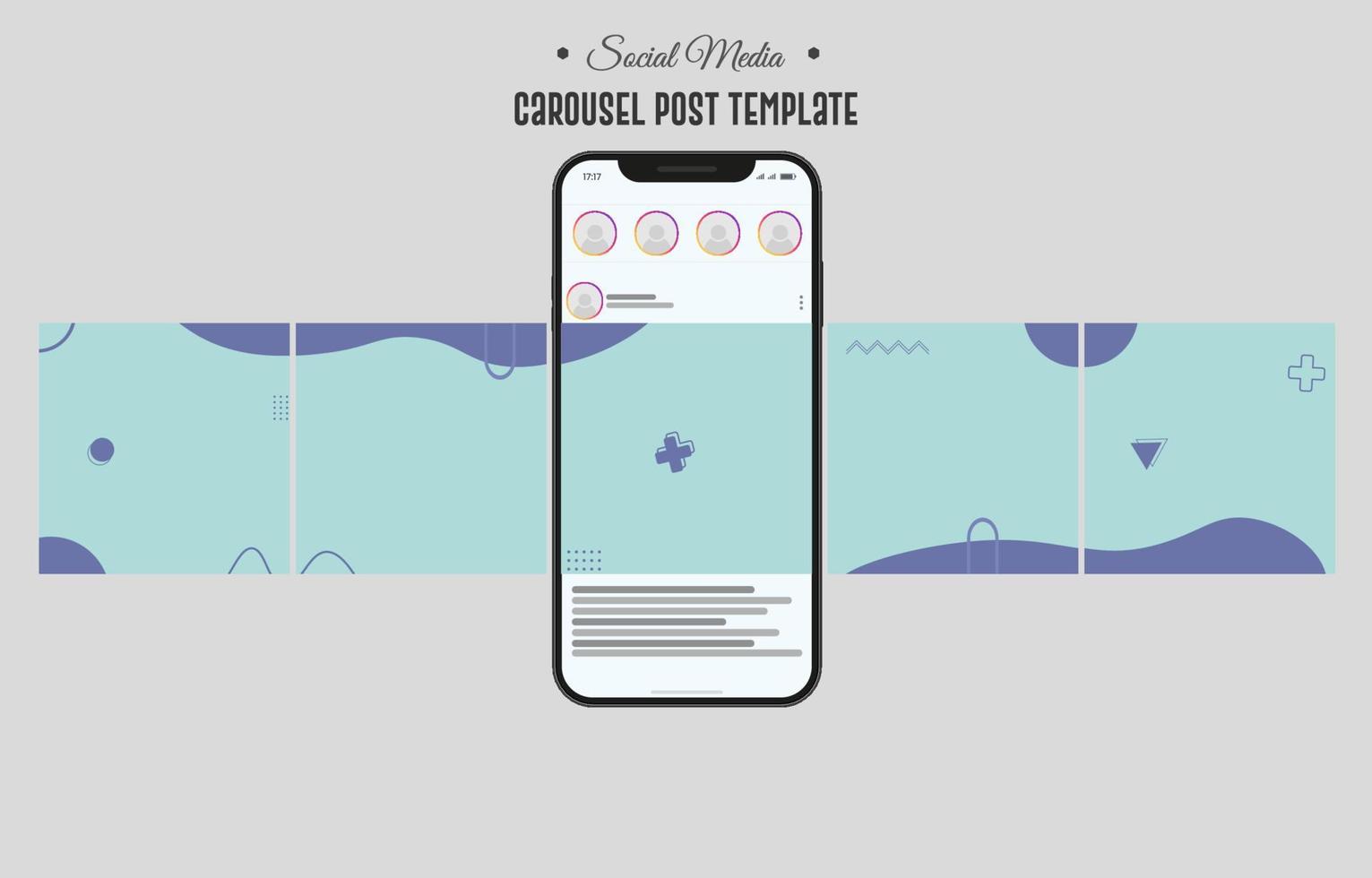 Carousel Post Template on Social Media vector